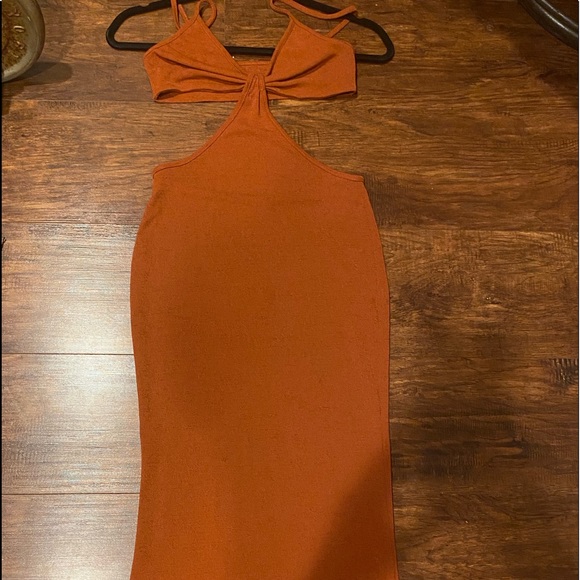 Orange Cut Out Maxi Dress - Picture 2 of 2